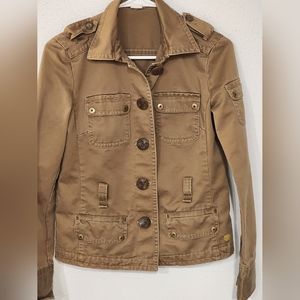 JCREW brown military style heavy cotton jacket. Size XS